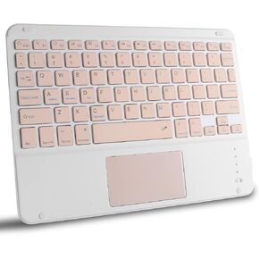 Ultra Slim Bluetooth Keyboard with Touchpad for iPad, Rechargeable Portable Wireless Keyboard for iPad Pro/Air/Mini, iPhone, Samsung Galaxy, Tablet, and Other iOS Android Windows Devices (Black)