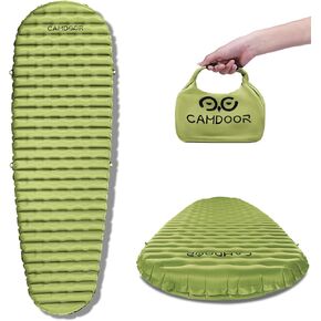 Camping Sleeping Pad, 1.3LB Ultralight Self Inflating Sleeping Pad, Patchworkable Insulated Sleeping Mat with 6.8 R-Value Insulated Camping Mat for Camping, Hiking, Travel, with inflatable bag