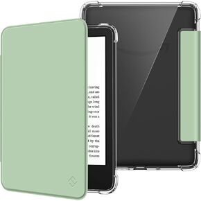 حافظة Fintie Slimshell لجهاز Kindle الجيل الحادي عشر 2022 مقاس 6 بوصات، غطاء خلفي مرن وشفاف للغاية من مادة TPU الشفافة مع غطاء نحيف خفيف مع تنبيه/غفو تلقائي لجهاز Kindle 2022، أخضر أغاف