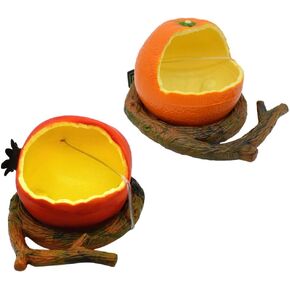 Angoily Parrot Bird Cage Feeder, 2PCS Pomegranate Shape Bird Food Bowls Hanging Feeder Bird Bowls for Cage, Plastic Quail Feeder Water Feeder Feeding Box, Food Serving Tray Water Bowl