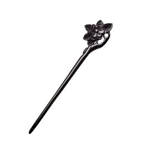 Wooden Hair Sticks for Women, 2 Pack U Shape Hair Forks for Long Hair, Handmade French Hairpin, Rosewood & Ebony Hair Accessories