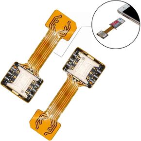 Dual SIM Card Nano SD Adapter(2 Pcs) for Samsung Huawei Xiaomi Lenovo,Ultra-slim Gold SIM Extender for Android Smartphone
