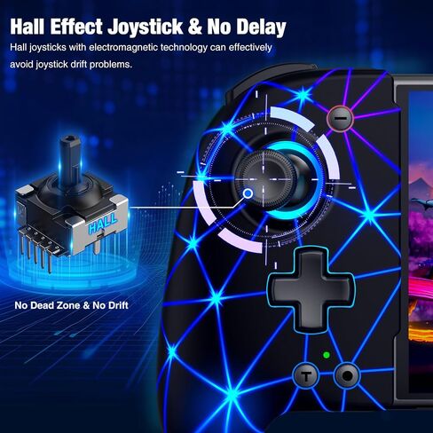 وحدات تحكم التبديل لنينتندو سويتش/OLED، عصا التحكم ذات تأثير هول بالحجم الكامل، وحدة تحكم مريحة في الوضع المحمول، وحدة تحكم عن بعد لاسلكية من قطعة واحدة مع بطارية/RGB/Turbo/برمجة in Kuwait