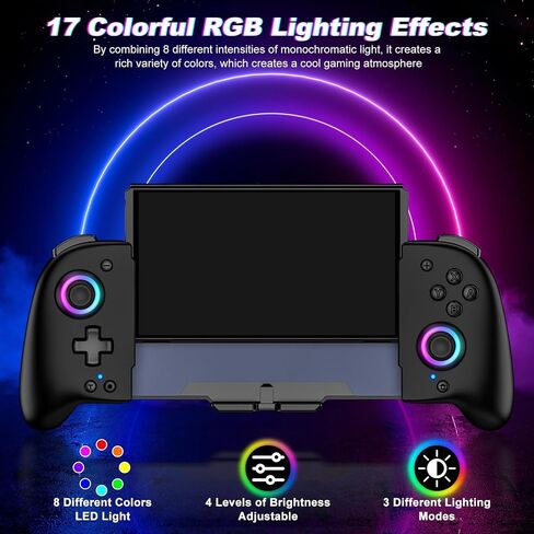 وحدات تحكم التبديل لنينتندو سويتش/OLED، عصا التحكم ذات تأثير هول بالحجم الكامل، وحدة تحكم مريحة في الوضع المحمول، وحدة تحكم عن بعد لاسلكية من قطعة واحدة مع بطارية/RGB/Turbo/برمجة in Kuwait