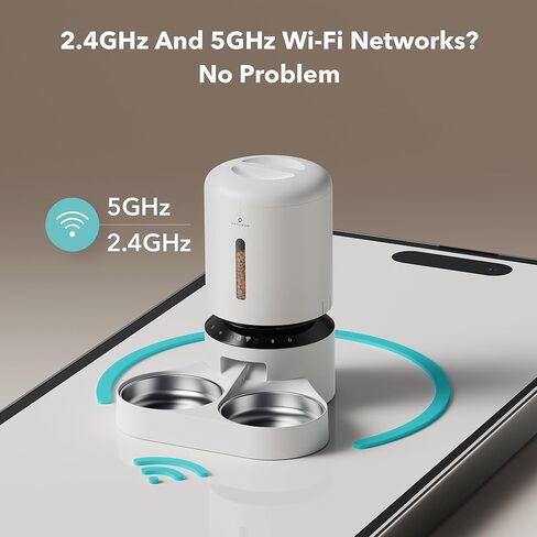 جهاز تغذية القطط الأوتوماتيكي من PETLIBRO لقطتين، جهاز تغذية الحيوانات الأليفة واي فاي 5G مع تطبيق تغذية عن بعد، موزع طعام القطط في الوقت المناسب 5 لتر، أجزاء قابلة للتعديل 1-10 وجبات في اليوم، تخزين الطعام الطازج، مكالمة 10 ثوانٍ، أوعية من الفولاذ المقاو in Kuwait