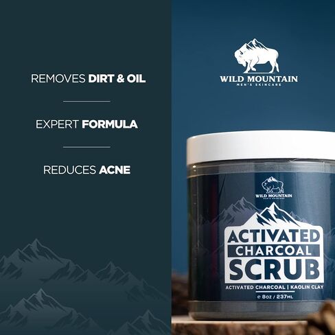 Wild Mountain Rough & Rugged Face Scrub - Micodermabrasion Mens Facial Scrub, Face Scrub Exfoliating Face Wash, Face Exfoliator, Face Scrubber Exfoliator, Exfoliating Scrub, Exfoliate For Face (4oz) in Saudi Arabia