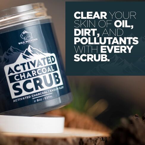 Wild Mountain Rough & Rugged Face Scrub - Micodermabrasion Mens Facial Scrub, Face Scrub Exfoliating Face Wash, Face Exfoliator, Face Scrubber Exfoliator, Exfoliating Scrub, Exfoliate For Face (4oz) in Saudi Arabia