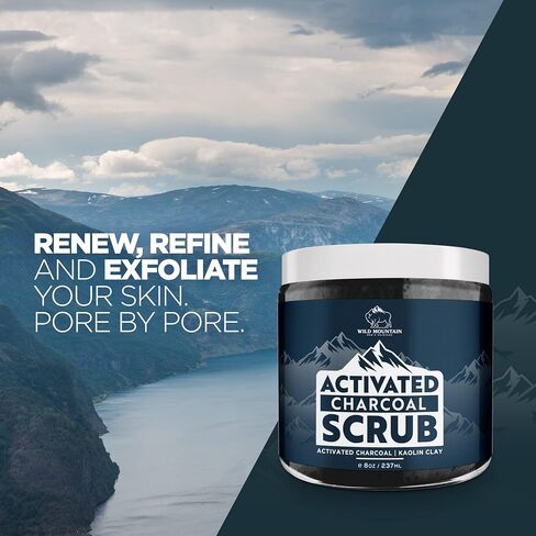 Wild Mountain Rough & Rugged Face Scrub - Micodermabrasion Mens Facial Scrub, Face Scrub Exfoliating Face Wash, Face Exfoliator, Face Scrubber Exfoliator, Exfoliating Scrub, Exfoliate For Face (4oz) in Saudi Arabia