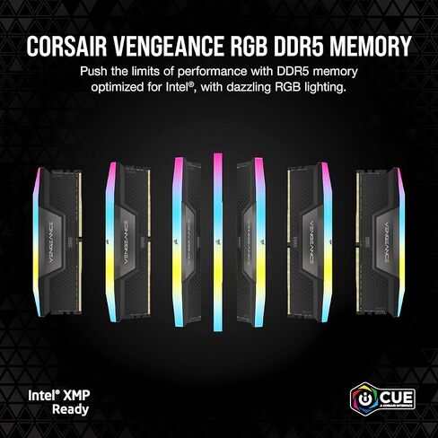 ذاكرة كمبيوتر متوافقة مع CORSAIR Vengeance RGB DDR5 96GB (2x48GB) DDR5 7000MHz CL40 Intel XMP iCUE - أسود (CMH96GX5M2B7000C40) in Saudi Arabia