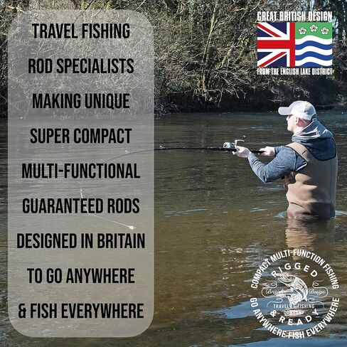 قضيب صيد السمك المجهز والجاهز Infinite Max Spinning-Baitcast للسفر. قضيب مركب 10 في 1. عمود سمك قوي ومدمج in Kuwait