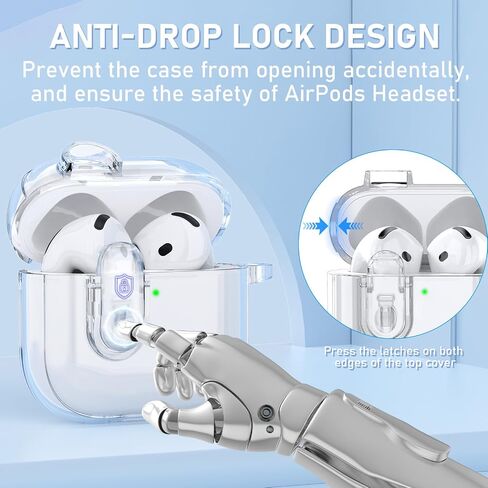غطاء حافظة AIRSPO لأجهزة Airpods 4 مع مجموعة أدوات تنظيف، غطاء واقٍ شفاف ناعم من مادة TPU متوافق مع حافظة الشحن اللاسلكي Apple AirPods الجيل الرابع مع سلسلة مفاتيح، شفاف in Saudi Arabia