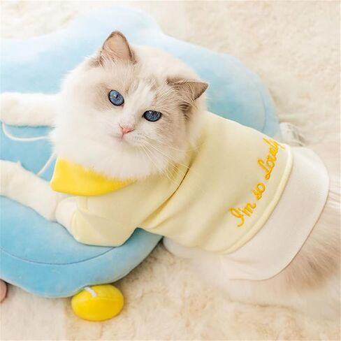 Dog Sweaters Embroidery Lovely Puppy Shirt Dogs Sweatshirt Warm Cats Patchwork Winter Clothes for Small Dogs Soft Thickening Cat Coat (XX-Large size for 16.5-22lb pets, Grey) in Saudi Arabia