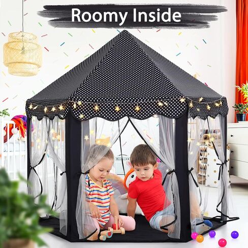 Monobeach Princess Tent Girls Large Playhouse Kids Castle Play Tent with Star Lights Toy for Children Indoor and Outdoor Games, 55'' x 53'' (DxH) in Saudi Arabia