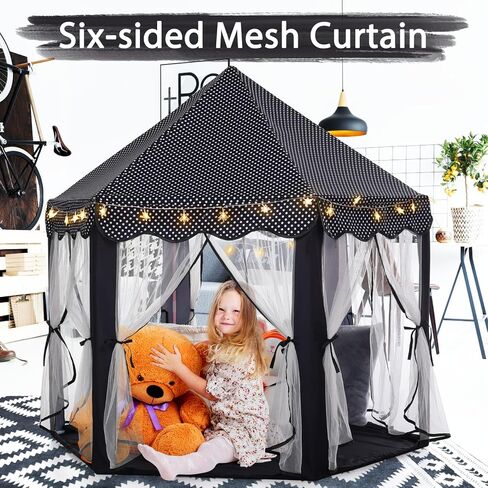 Monobeach Princess Tent Girls Large Playhouse Kids Castle Play Tent with Star Lights Toy for Children Indoor and Outdoor Games, 55'' x 53'' (DxH) in Saudi Arabia