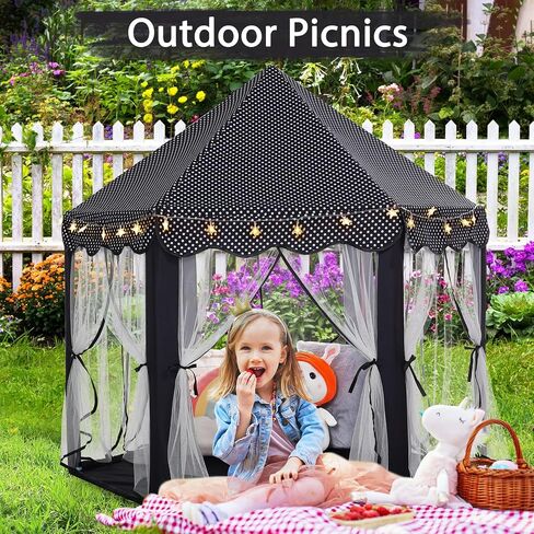 Monobeach Princess Tent Girls Large Playhouse Kids Castle Play Tent with Star Lights Toy for Children Indoor and Outdoor Games, 55'' x 53'' (DxH) in Saudi Arabia