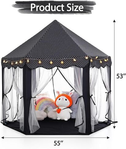 Monobeach Princess Tent Girls Large Playhouse Kids Castle Play Tent with Star Lights Toy for Children Indoor and Outdoor Games, 55'' x 53'' (DxH) in Saudi Arabia