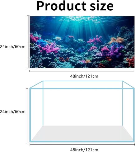 3 Pack Aquarium Background, 36x18 inches Polyester Aquarium Background, Cloth Fish Tank Background, Undersea Corals Sunshines & Rock Aquatic Plants in Kuwait