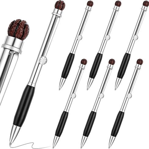6 Pcs Soccer Ball Point Pen Metal Ballpoint Pen Black Ink Retractable Sports Pens Medium Point 0.5 mm Soft Grip Novelty Writing Party Favors for Kids School Office Party Supplies in Saudi Arabia
