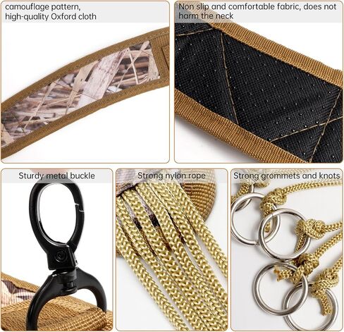 Duck Hunting Game Carrier,Duck Strap Carrier,Camo Padded Bird Tote Goose Hanger Hunting Gear Carrying Lanyard with 12 Drops Slip Ring for Hunting Predator in Saudi Arabia