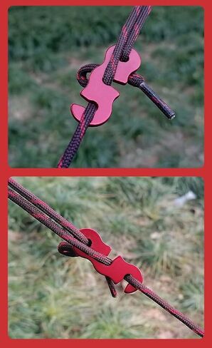 Guyline Tensioner Aluminum Alloy Guyline Cord Adjuster Tent Rope Tensioners Rope Adjuster Tent Wind Rope Buckles for Outdoor Tent Hiking Camping Accessories (40pcs Red) in Kuwait