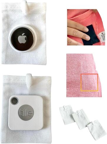 Tracking Device Pocket; A Peel and Stick fabric kids case (3 in a pack) for carrying Tracking devices in a concealed, hidden, secure and comfortable way. (Black) in Kuwait