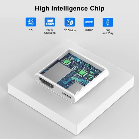 [معتمد من Apple MFi] محول Lightning إلى HDMI، محول شاشة 2 في 1 1080P iPhone إلى HDMI محول AV رقمي مع موصل منفذ شحن USB C متوافق مع iPhone لجهاز العرض/الشاشة/التلفزيون in Kuwait