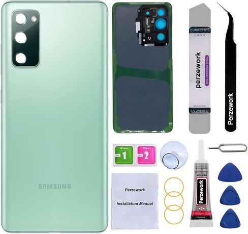 بديل الزجاج الخلفي الخلفي لهاتف Samsung Galaxy S20 FE مقاس 6.5 بوصات مع مجموعة أدوات إصلاح وعدسة كاميرا مثبتة مسبقًا (Cloud Mint) in Kuwait