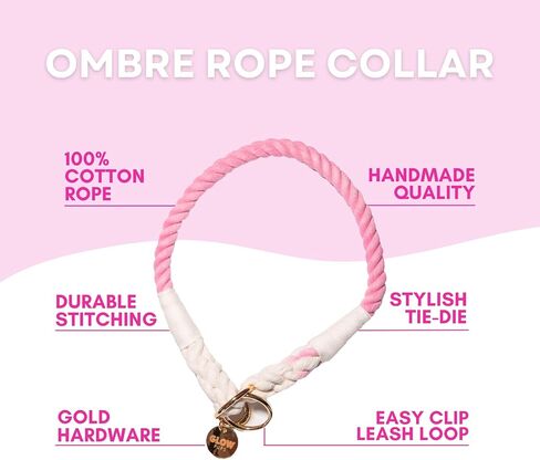 Rainbow Colored Slip Collar for Medium and Large Dogs, Handmade Ombre Dog Collar, Collar Size: up to 18" and Rope is 1/2" Wide (Rainbow, Medium) in Kuwait