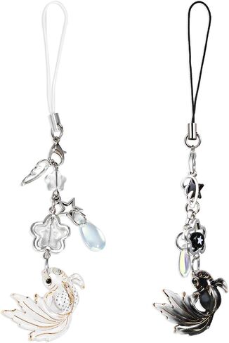 Mabor 2Pcs Phone Charm Koi Aesthetic Y2K Cell Phone Strap Phone Chain Charms for Phone Case, Beaded Fish Charm Starfish Lanyard for Phone Bag Keychain Pendants Decor in Saudi Arabia
