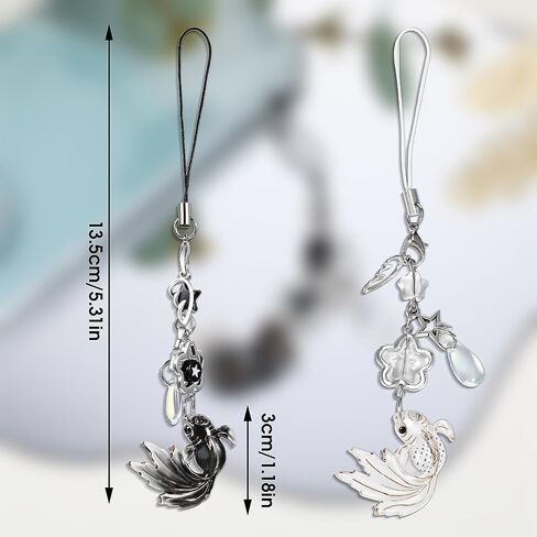 Mabor 2Pcs Phone Charm Koi Aesthetic Y2K Cell Phone Strap Phone Chain Charms for Phone Case, Beaded Fish Charm Starfish Lanyard for Phone Bag Keychain Pendants Decor in Saudi Arabia