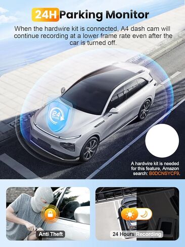 4K Dash Cam Front and Rear, Built-in 5G WiFi GPS, 64GB Card Included, 3.59'' IPS Screen Dash Camera for Cars, Dual Dashcam with G-Sensor, Loop Recording, WDR, Night Vision, 24H Parking Monitor in Saudi Arabia