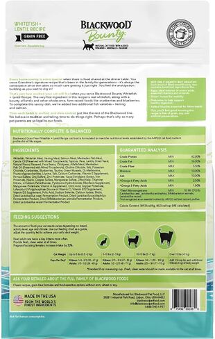 Blackwood Bounty Grain Free Cat Food, Whitefish and Lentil Recipe, 4.5 lb. Bag in Saudi Arabia