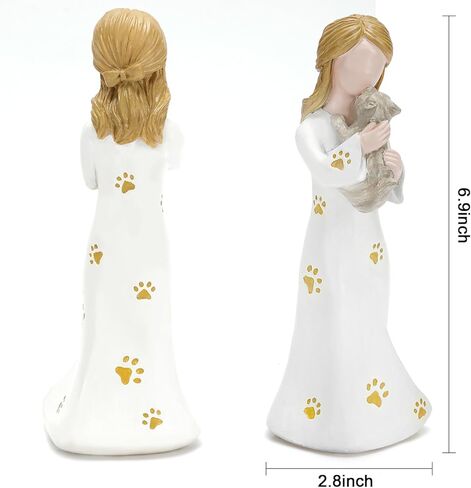 INLOMEM Cat Memorial Gifts, Loss of Cat Sympathy Gifts for Cat Mom, Passed Away Cat Gifts, Collectible Hand-Painted Cat Angel Figurine Statue for Cat Lovers, Passed Away Cat Gifts in Kuwait