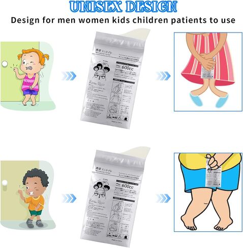 Grevosea Disposable Urine Bag, 8 PCS 600ML for Travel Emergency Portable Pee Bag and Vomit Bags Traffic Jam Emergency Portable Urine Bag, Vomit Bags, for Men Women Kids Children Patient in Saudi Arabia