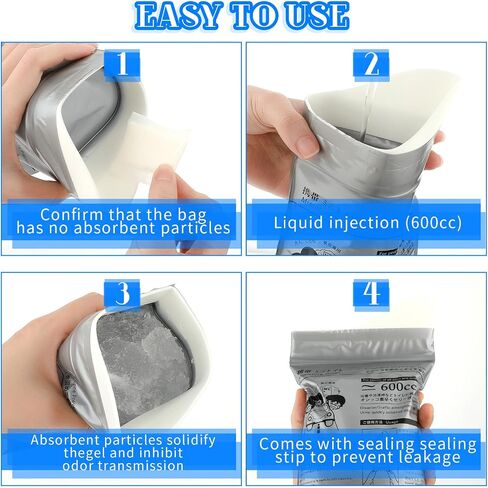 Grevosea Disposable Urine Bag, 8 PCS 600ML for Travel Emergency Portable Pee Bag and Vomit Bags Traffic Jam Emergency Portable Urine Bag, Vomit Bags, for Men Women Kids Children Patient in Saudi Arabia