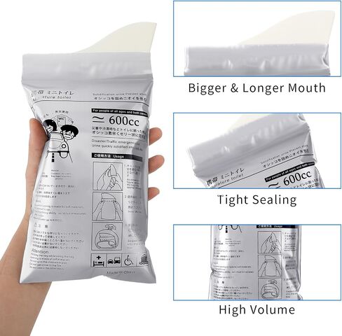 Grevosea Disposable Urine Bag, 8 PCS 600ML for Travel Emergency Portable Pee Bag and Vomit Bags Traffic Jam Emergency Portable Urine Bag, Vomit Bags, for Men Women Kids Children Patient in Saudi Arabia