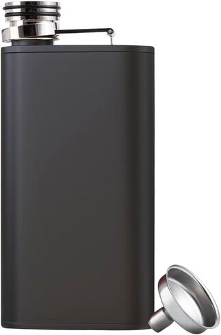 Hip Flask for Liquor for Men & Women - Wide mouth Leak Proof - Brown PU Leather 8oz Grip Cap Pocket Flask + Funnel in Saudi Arabia