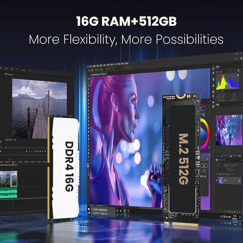 أجهزة الكمبيوتر المكتبية الصغيرة Windows 11 Pro، 12th N100 (3.40 جيجاهرتز) 16 جيجابايت DDR4 500 جيجابايت SSD Micro Pc، شاشة عرض ثلاثية الشاشات 4K مع 4 USB3.2، BT4.2، برج كمبيوتر WiFi 5 جيجابت إيثرنت لألعاب المكاتب المنزلية in Saudi Arabia
