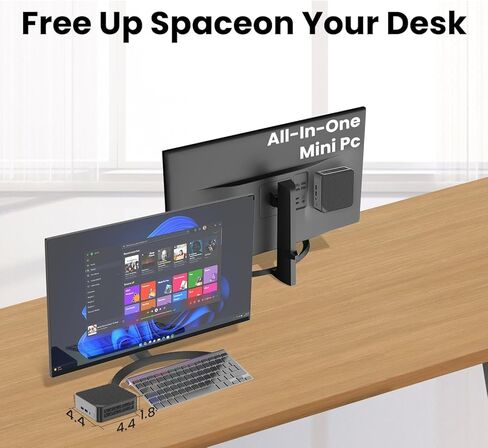 أجهزة الكمبيوتر المكتبية الصغيرة Windows 11 Pro، 12th N100 (3.40 جيجاهرتز) 16 جيجابايت DDR4 500 جيجابايت SSD Micro Pc، شاشة عرض ثلاثية الشاشات 4K مع 4 USB3.2، BT4.2، برج كمبيوتر WiFi 5 جيجابت إيثرنت لألعاب المكاتب المنزلية in Saudi Arabia