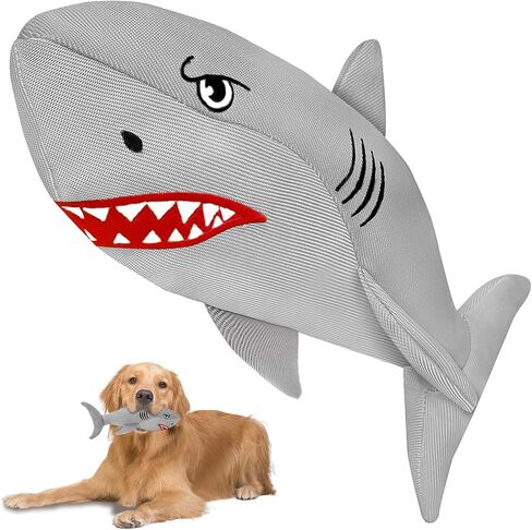 Indestructible Dog Toy for Large Dogs - 3 Times Durable Dog Stuffed Animals Chew Toy to Keep Them Busy - No Squeak Tough Dog Toys for Aggressive Chewers(Grey Medium) in Saudi Arabia