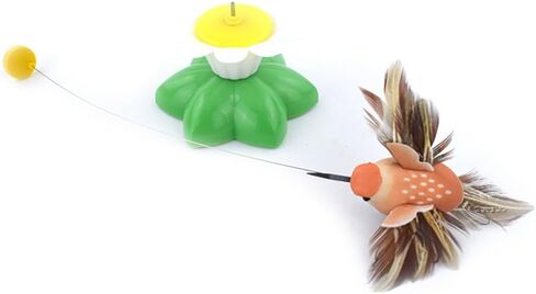 POPETPOP Electric Bird Teasing Cat Toy - 2 Pcs Interactive Bird Toy for Cats, 360 Degree Rotating Flying Cat Attracts Toy, Simulation Bird Interactive Toy for Cats Play Chase(Random Color) in Saudi Arabia