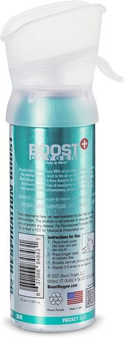 Boost Oxygen 3, 5, 10 Liter Natural Pure Canned Supplemental Oxygen Bottle Canister w/Built In Mouthpiece for High Altitudes and Recovery, Peppermint in Saudi Arabia