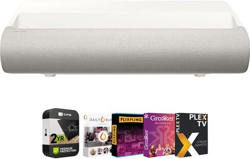 Samsung SP-LPU7DSAXXZA 120 بوصة LPU7D 2500 Lumen Premiere Ultra Short Throw 4K AI Smart TV حزمة جهاز عرض ليزر مع حزمة حماية معززة لمدة عامين CPS وحزمة بث الأفلام الأولى in Saudi Arabia