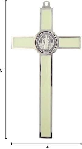 VILLAGE GIFT IMPORTERS 8" Extra Large Saint Benedict Crucifix | 7 Colors | Perfect Wall Cross | San Benito Medal | Christian Home Goods (Black) in Saudi Arabia