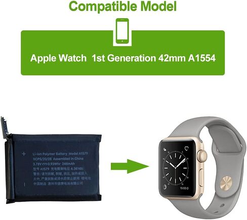 Replacement Battery Compatible with A1579 Watch Series 1 42mm Sport Version A1758 A1554 A1803 (1st Generation) with Toolkit in Saudi Arabia