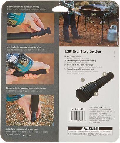 أدوات تسوية الساق من كامب شيف تناسب معظم المواقد وطاولات التخييم، (4 عبوات)، أسود in Kuwait