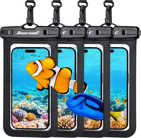 Hiearcool Waterproof Phone Pouch, Waterproof Phone Case, Black&Green 2-Pack | Durable multilayer IPX8 protection; touchscreen access and fit up to 8.9 inches; cruise essentials 2026 for beach and pool in Kuwait