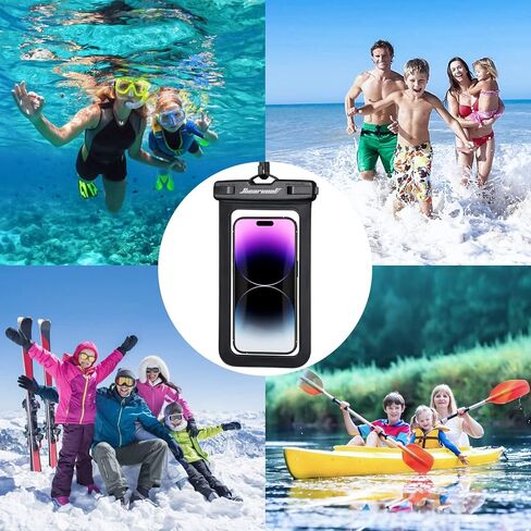 Hiearcool Waterproof Phone Pouch, Waterproof Phone Case, Black&Green 2-Pack | Durable multilayer IPX8 protection; touchscreen access and fit up to 8.9 inches; cruise essentials 2026 for beach and pool in Kuwait