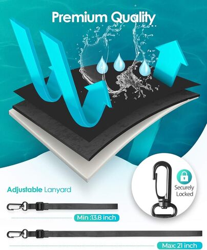 حقيبة هاتف مقاومة للماء من Hiearcool، حقيبة شاطئ مقاومة للماء متوافقة مع iPhone 16 15 14 13 Pro Max حتى 8.3 بوصة، ملحقات كاياك للهاتف المحمول IPX8، أساسيات السفر للشاطئ - شفافة - قطعتان in Kuwait