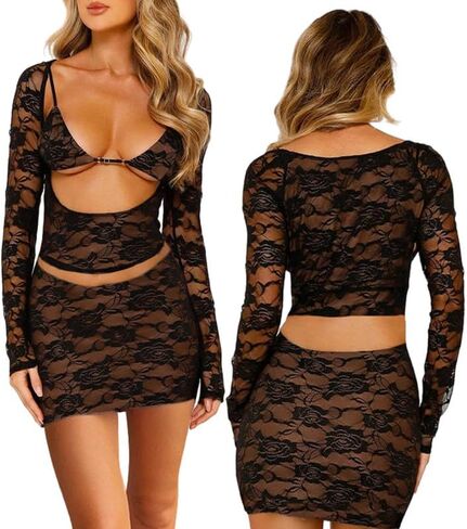 المرأة مثير قطعتين تنورة مجموعات حمالة الجوف خارج أنبوب القمم Bodycon التنانير الصغيرة بلون ليلة نادي الزي الزي in Kuwait